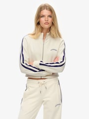 Superdry White Athletic Essentials Logo Track Top - Image 1 of 7
