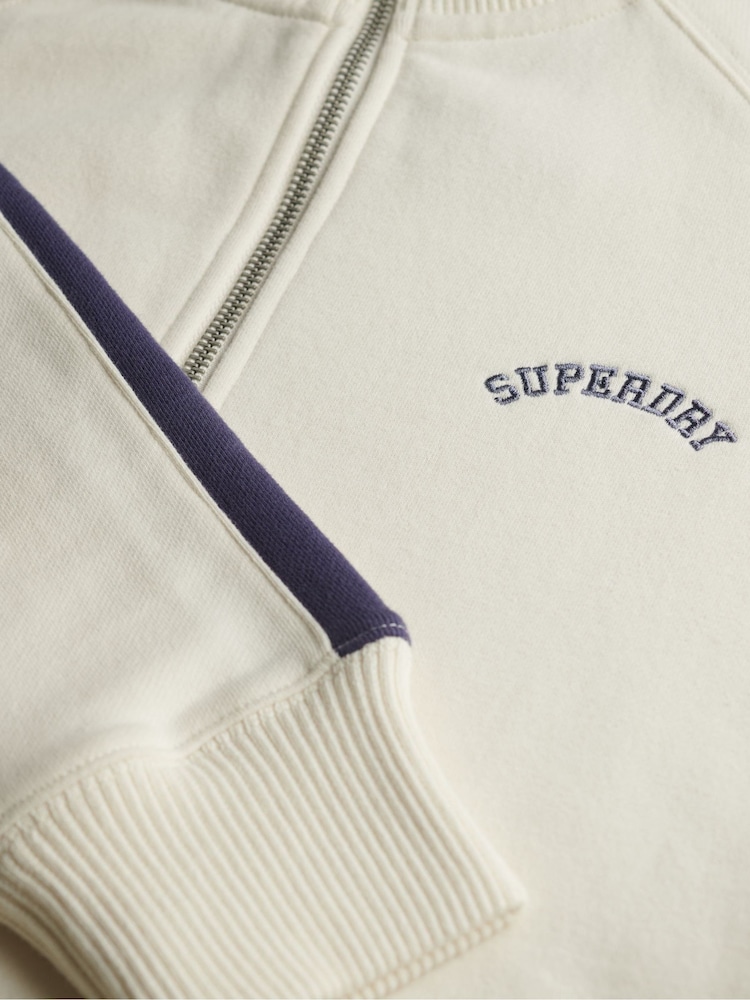 Superdry White Athletic Essentials Logo Track Top - Image 7 of 7 Superdry White Athletic Essentials Logo Track Top - Image 7 of 7