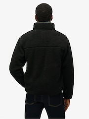 Superdry Black Vintage Retro Borg Fleece Jacket - Image 2 of 7