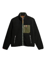 Superdry Black Vintage Retro Borg Fleece Jacket - Image 5 of 7