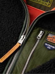 Superdry Black Vintage Retro Borg Fleece Jacket - Image 6 of 7