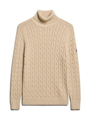 Superdry Nude Slouchy Cable Roll Neck Jumper - Image 5 of 7