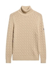 Superdry Nude Slouchy Cable Roll Neck Jumper - Image 6 of 7