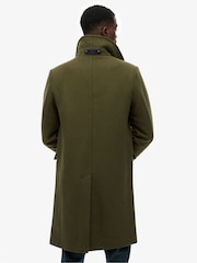 Superdry Green The Merchant Store - Wool Blend Long Coat - Image 3 of 6