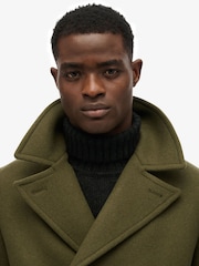 Superdry Green The Merchant Store - Wool Blend Long Coat - Image 4 of 6