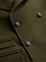 Superdry Green The Merchant Store - Wool Blend Long Coat - Image 6 of 6