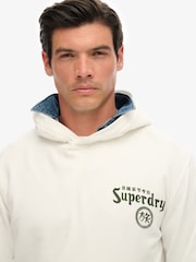 Superdry White Tokyo Narrative Loose Fit Hoodie - Image 3 of 5