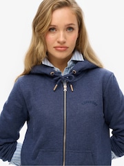 Superdry Blue Marl Essential Logo Zip Hoodie - Image 1 of 6