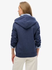 Superdry Blue Marl Essential Logo Zip Hoodie - Image 3 of 6