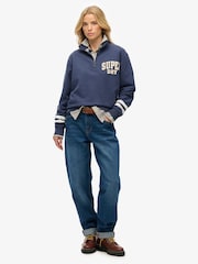 Superdry סוודר עם חצי רוכסן ואפליקציה, קולקציית Athletic Essentials - תמונה 4 מתוך 7