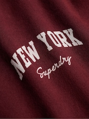 Superdry Red Athletic Essentials Relaxed Crew Sweat Top - Image 7 of 7