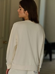 Daily by Desmond & Dempsey Cream Caballo Embroidered Sweat Top - Image 2 of 9