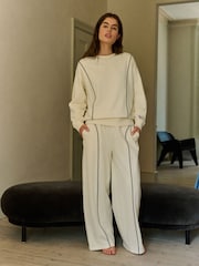 Daily by Desmond & Dempsey Cream Caballo Embroidered Sweat Top - Image 3 of 9