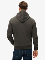 Superdry Black Essential Logo Half Brushed Hoodie - Image 3 of 6