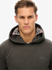 Superdry Black Essential Logo Half Brushed Hoodie - Image 4 of 6