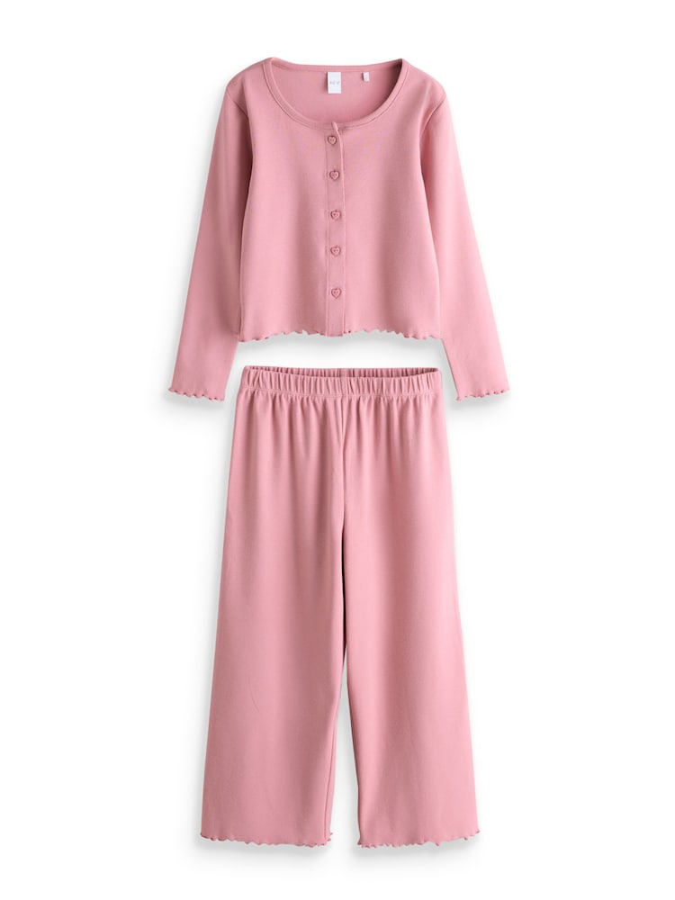 Pink/Grey/Brown Cardigan Wide Leg Pyjamas 3 Pack (3-16yrs) - Image 2 of 4