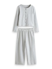 Pink/Grey/Brown Cardigan Wide Leg Pyjamas 3 Pack (3-16yrs) - Image 3 of 4