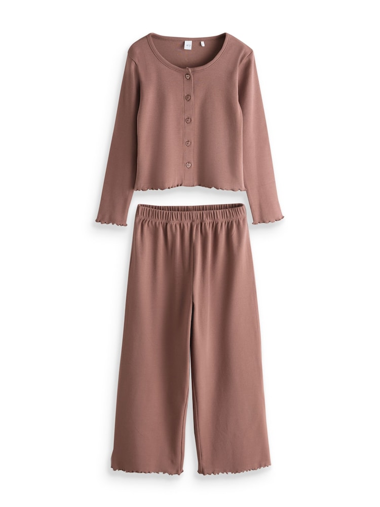 Pink/Grey/Brown Cardigan Wide Leg Pyjamas 3 Pack (3-16yrs) - Image 4 of 4