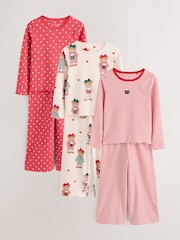 Red Bear Wide Long Leg Pyjamas 3 Pack (3-16yrs) - Image 1 of 8