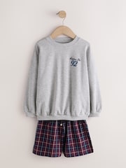 Grigio/écru - Pigiama con felpa e pantaloncini intrecciati 2 confezione (4-15anni) - Immagine 8 di 12