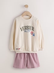 Grigio/écru - Pigiama con felpa e pantaloncini intrecciati 2 confezione (4-15anni) - Immagine 9 di 12