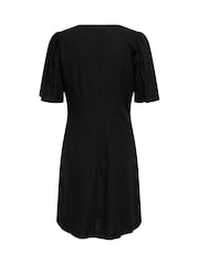 JDY Black Linen Mix Mini Shirt Dress - Image 6 of 6