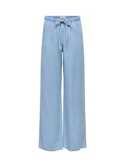 JDY Blue Relaxed Tie Waist Wide Leg Jeans - Image 1 of 3