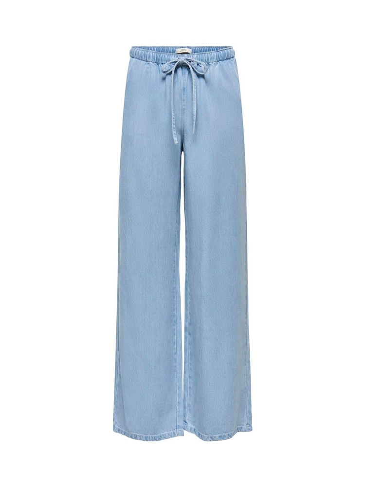 JDY Blue Relaxed Tie Waist Wide Leg Jeans - Image 1 of 3
