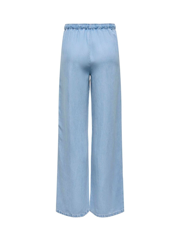 JDY Blue Relaxed Tie Waist Wide Leg Jeans - Image 2 of 3