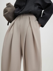 River Island Brown High Waisted Pleated Hareem Trousers - Image 3 of 4