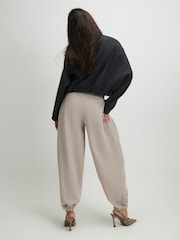 River Island Brown High Waisted Pleated Hareem Trousers - Image 4 of 4