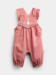 JoJo Maman Bébé Pink Peter Rabbit Flopsy Cord Dungaree Set - Image 5 of 8
