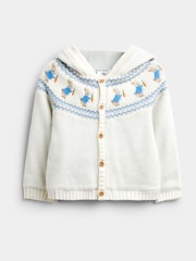 JoJo Maman Bébé Natural Peter Rabbit Fairisle Cardigan - Image 1 of 4