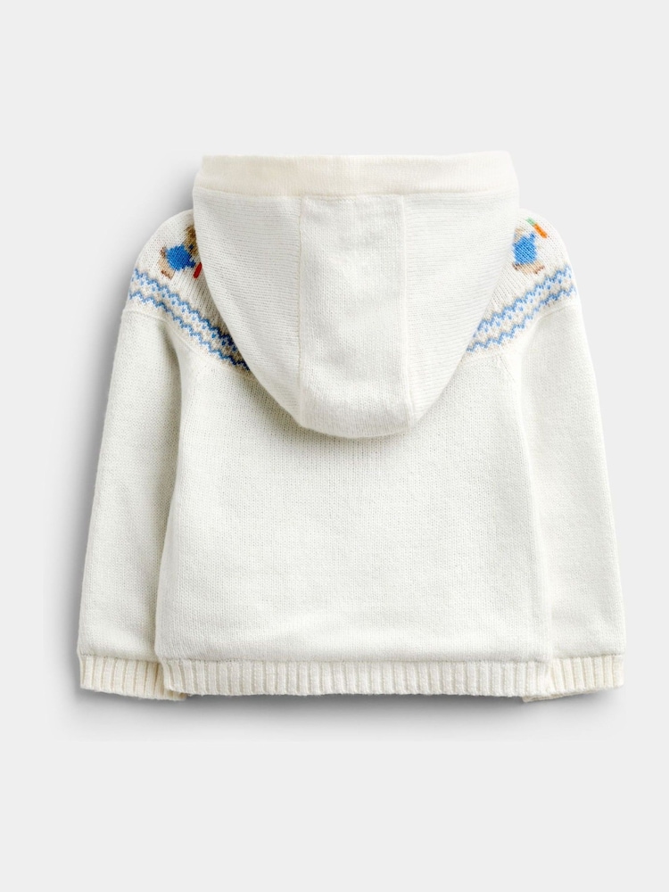 JoJo Maman Bébé Natural Peter Rabbit Fairisle Cardigan - Image 2 of 4 JoJo Maman Bébé Natural Peter Rabbit Fairisle Cardigan - Image 2 of 4