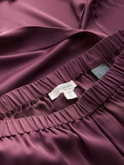 Laura Ashley Burgundy Red Satin Lace Button Through Pyjamas - Image 11 of 11