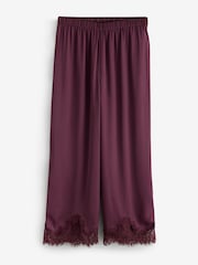 Laura Ashley Burgundy Red Satin Lace Button Through Pyjamas - Image 9 of 11