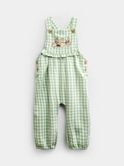 JoJo Maman Bébé Green Peter Rabbit Flopsy Gingham Dungaree Set - Image 4 of 7