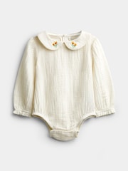 JoJo Maman Bébé Chambray Blue Hedgehog Embroidered Dress Set - Image 2 of 8
