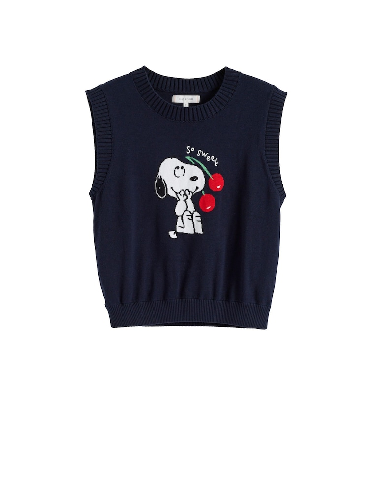 Chinti & Parker Blue Cotton Snoopy Cherry Tank - Image 3 of 3