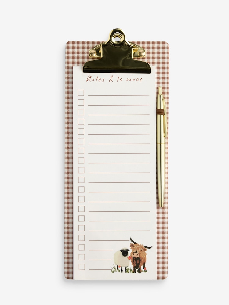 Cream Hamish the Highland Cow List Pad and Pen - Image 4 of 4