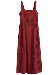 Chinti & Parker Red Sienna Linen Blend Broderie Dress - Image 5 of 5