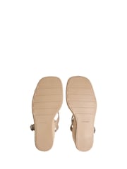 Calvin Klein Cream Leather Espadrille Wedge Sandals - Image 4 of 4