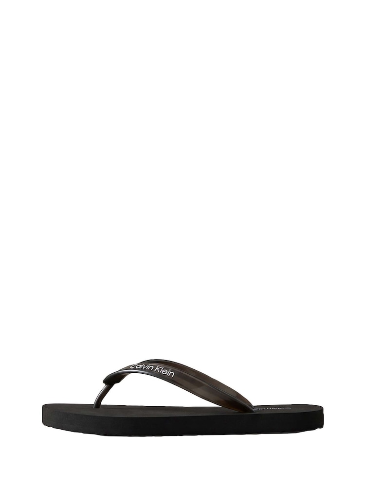 Calvin Klein Black Metallic Pearlised Flip Flops - Image 2 of 5