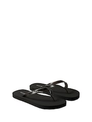 Calvin Klein Black Metallic Pearlised Flip Flops - Image 3 of 5