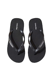 Calvin Klein Black Metallic Pearlised Flip Flops - Image 4 of 5