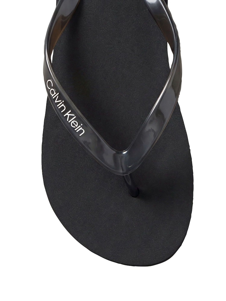 Calvin Klein Black Metallic Pearlised Flip Flops - Image 5 of 5