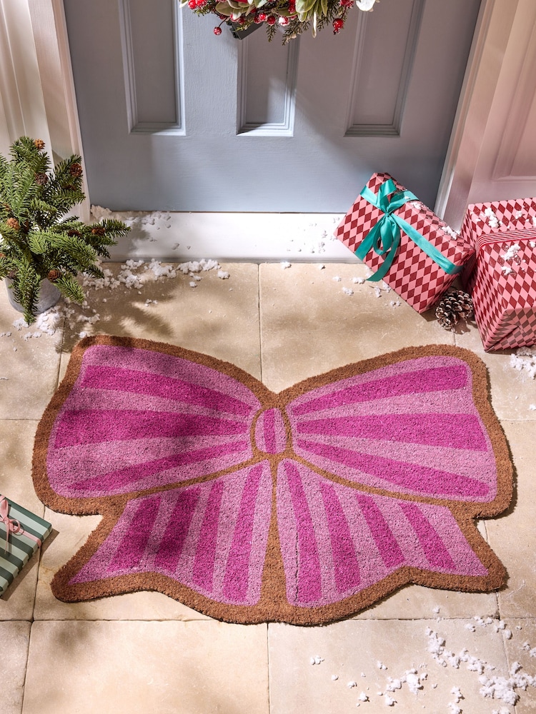Pink Shaped Bow Coir Doormat - Image 2 of 5 Pink Shaped Bow Coir Doormat - Image 2 of 5