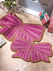 Pink Shaped Bow Coir Doormat - Image 3 of 5