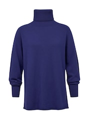Celtic & Co. Blue Supersoft Slouch Roll Neck Jumper - Image 4 of 6