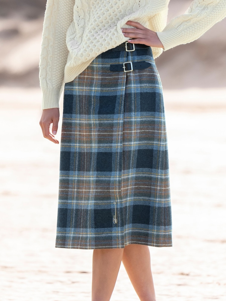 Celtic & Co. Blue Celt Midi Kilt Skirt - Image 1 of 2